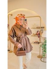 acı kahve cupra gömlek