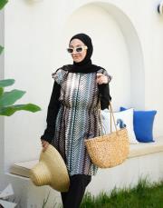 yeşil çizgi desenli haşema