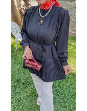 siyah eteği pilise hakim yaka tunik