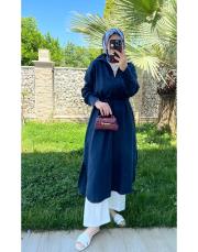 lacivert 1432 marmaris keten gömlek