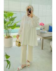 ekru caroline allerli gömlek