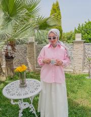 pembe poplin basic gömlek