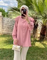 soft pembe 7810 simli volan kol gömlek