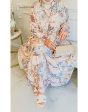 gri hollanda gülü elbise