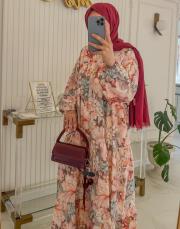 bordo hollanda gülü elbise