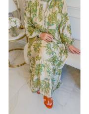 yeşil salkım desen elbise 2