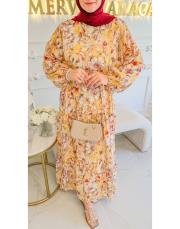 hardal flowers desen elbise 2