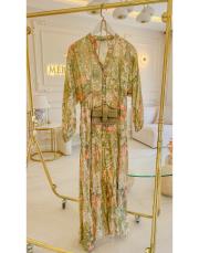 yeşil rüya çiçek desenli elbise 2