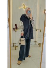 siyah yelekli oysho takım