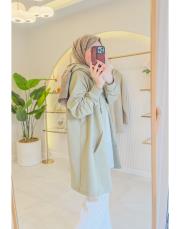 açık çağla mk fermuarlı kanguru cepli hırka 3