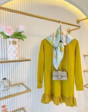 yağ yeşili mk etek ucu dantelli sweat