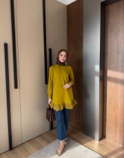 yağ yeşili mk etek ucu dantelli sweat 5