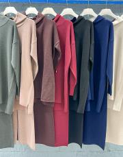 siyah 4158 simli kapüşonlu triko takım