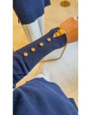 lacivert 4106 kolu düğmeli triko tunik 2