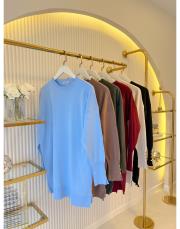 siyah 4106 kolu düğmeli triko tunik