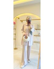 bej bağlamalı modal takım 2