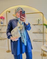 lacivert 22629 çima pantolonlu modal takım