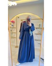 lacivert 25120 ip detaylı koton elbise 2