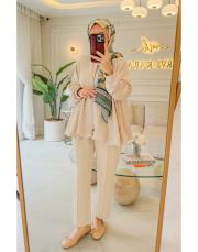 bej 26097 çima detaylı modal pantolon 2