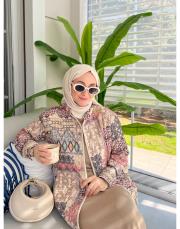 pembe retro desen kapitone ceket