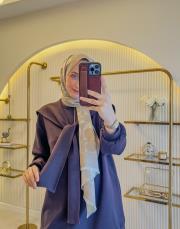 acı kahve 22795 fermuar yaka atkılı modal takım