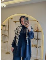 siyah 22800 önden dikiş detaylı modal takım 2