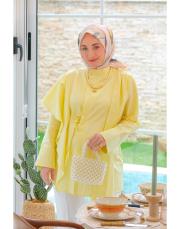 tatlı sarı liva asimetrik gömlek 4