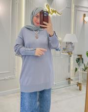 gri 16905 kol manşet düğmeli triko