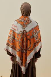 turuncu chale omuz şalı 2