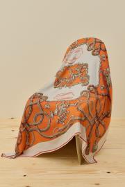 turuncu chale omuz şalı 3