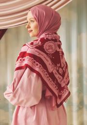  pınk rose eternal desen floş eşarp