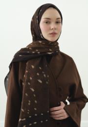 kahverengi fawn desenli pamuk viskon şal