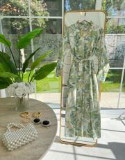 su yeşili le lys elbise