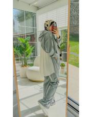 gri plise şifon takım 2