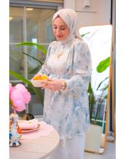 açık mavi sofia ipek yoryo gömlek