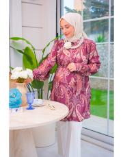 bordo sofia ipek yoryo gömlek