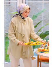 soft yeşil lavin volante gömlek