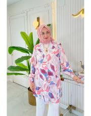 soft pembe nil desen gömlek