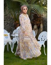  şal desen hardal elbise 2