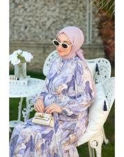  mercan desen  lila elbise 3