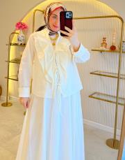 ekru 22864 ışıltılı ipli takım