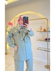 ıhlamur 22856 şal yaka tencel takım