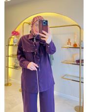 mürdüm 22856 şal yaka tencel takım