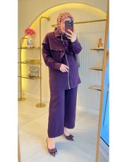 mürdüm 22856 şal yaka tencel takım 2