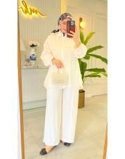 beyaz adriana bol paça pantalon 4
