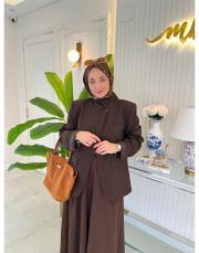 acı kahve pop blazer ceket