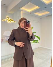 acı kahve pop blazer ceket 3