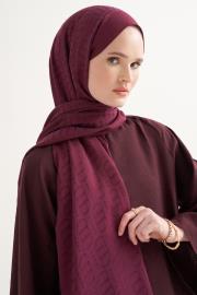 cherry bordo luxe desen liora pamuk şal